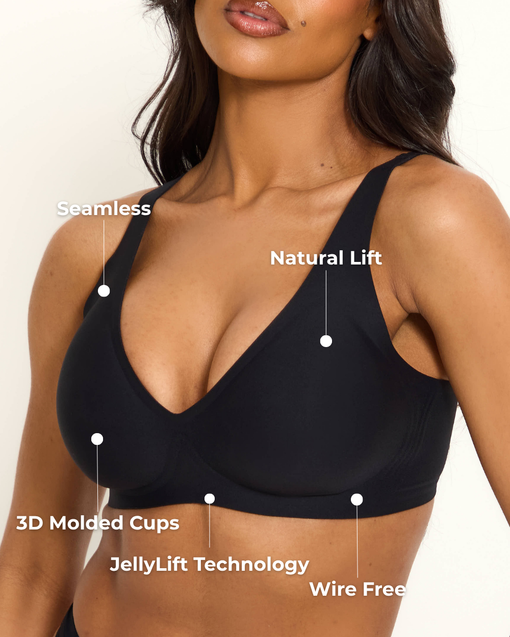 Deep V Push-Up Seamless Wireless Jelly Bra