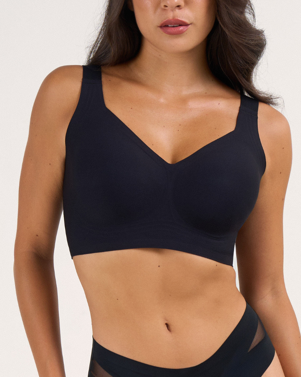 Plus Size Seamless Soft V-Neck Wireless Full Support Jelly Bra